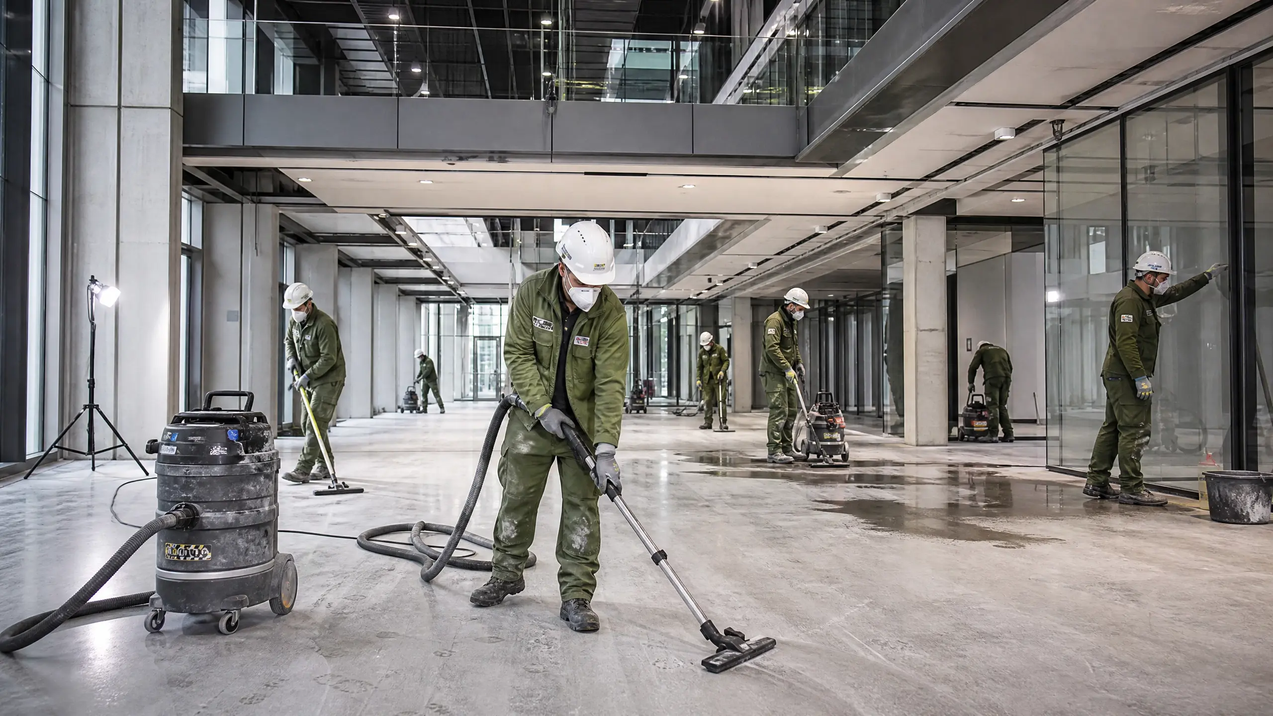 Baureinigung Frankfurt – Babat GmbH – Reinigungsteam führt professionelle Baureinigung nach Bauabschluss durch